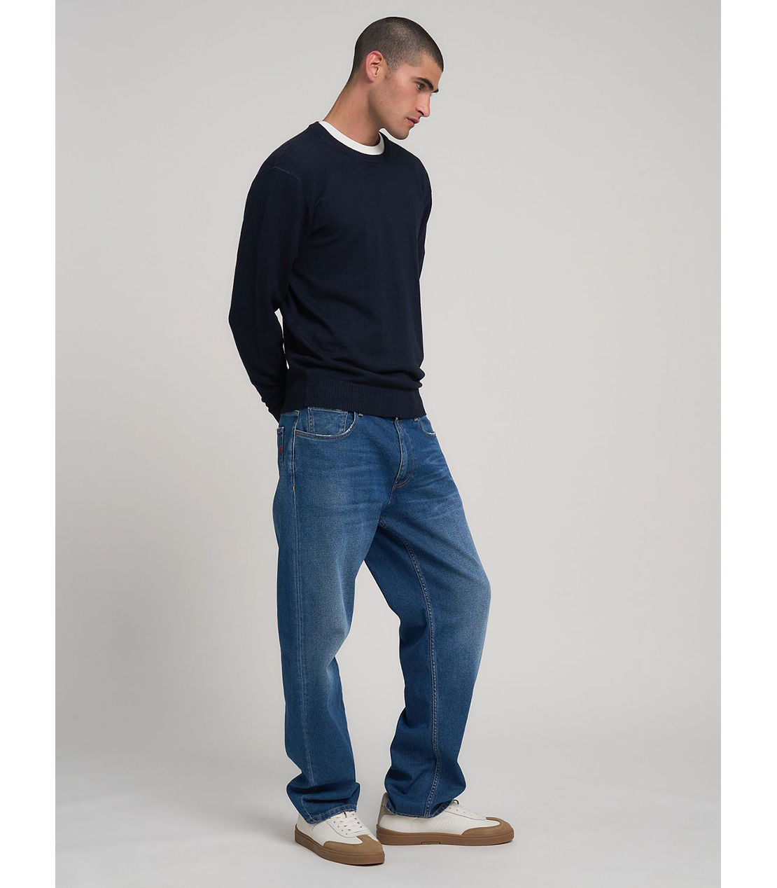 R刺しゅうウールブレンドプルオーバー 詳細画像 ダークブルー 4